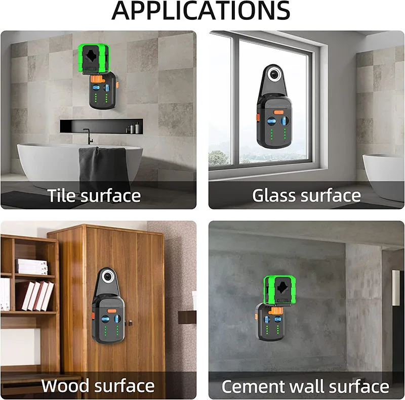 New 3 In 1 Laser Level with Electric Drill Dust Collector Wall Bracket for Picture Hanging Home Renovation Red Green Laser Line