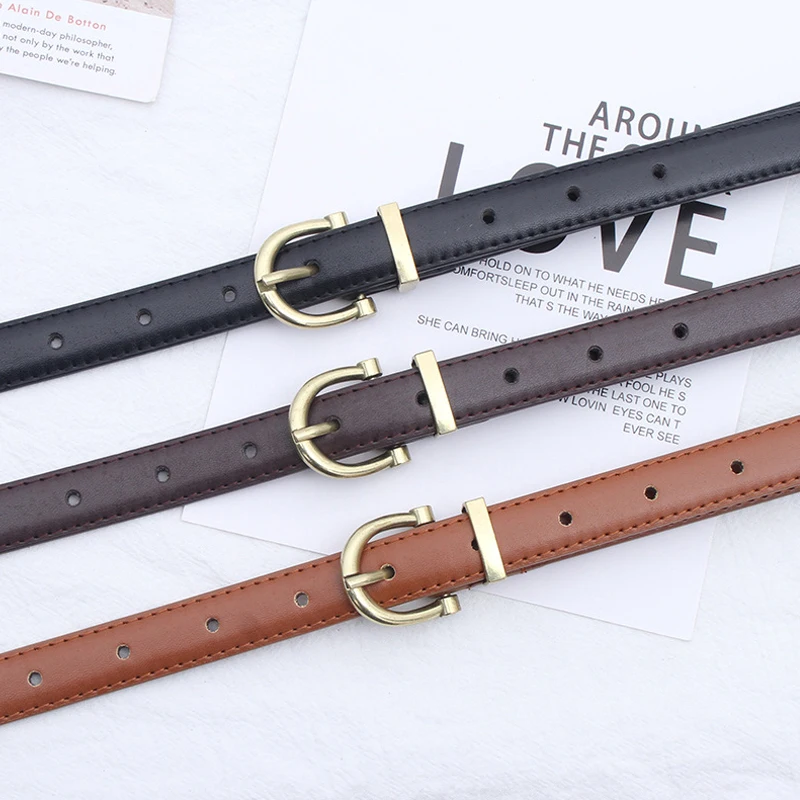 Korean Fashion Antique Retro Simple Female Teens Thin Style Belts Ladies Jeans Belt Versatile Adjustable Belt