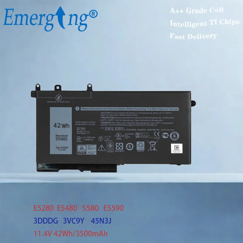 Batería emergente 3DDDG para Dell Latitude E5580 E5480 E5490 E5488 E5280 E5288 E5290 Precision M3520 3530 11,4 V 42Wh