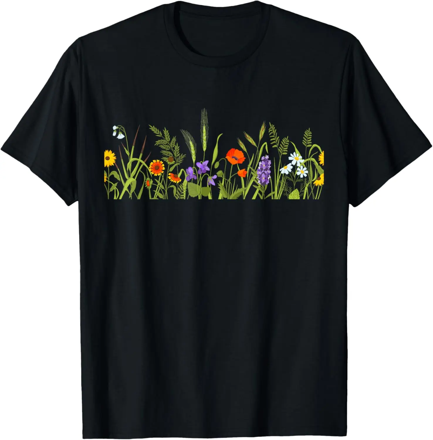 Women Wildflower Summer Flowers Blooming Floral Graphic Boho T-Shirt