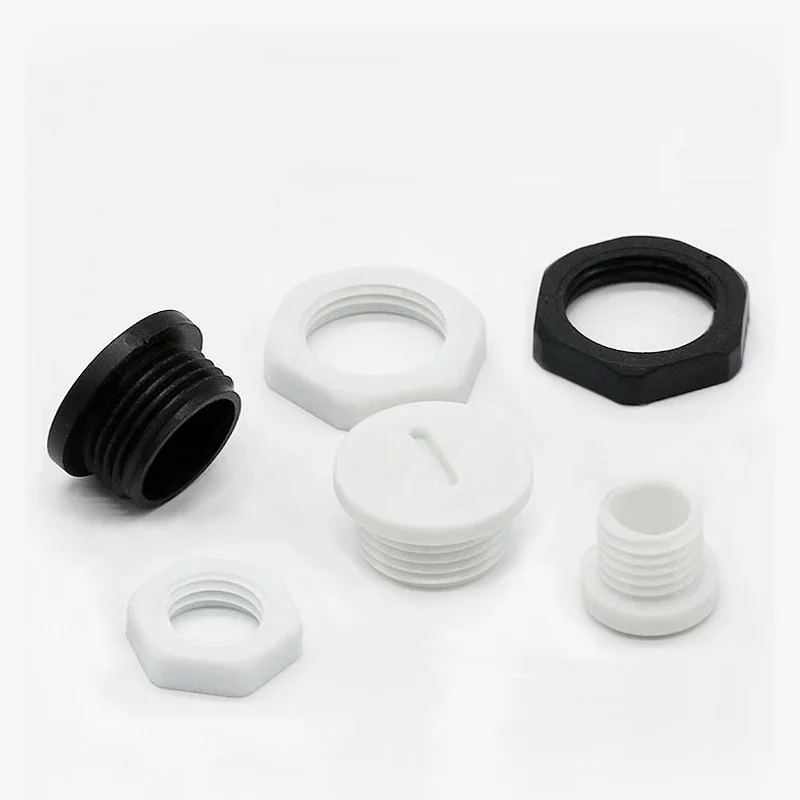 1/5/10pcs M12-M32 Plastic Plug Waterproof Nylon Thread Hole Plug Black/White Hole Cap Sealing Cover With Rubber Nylon