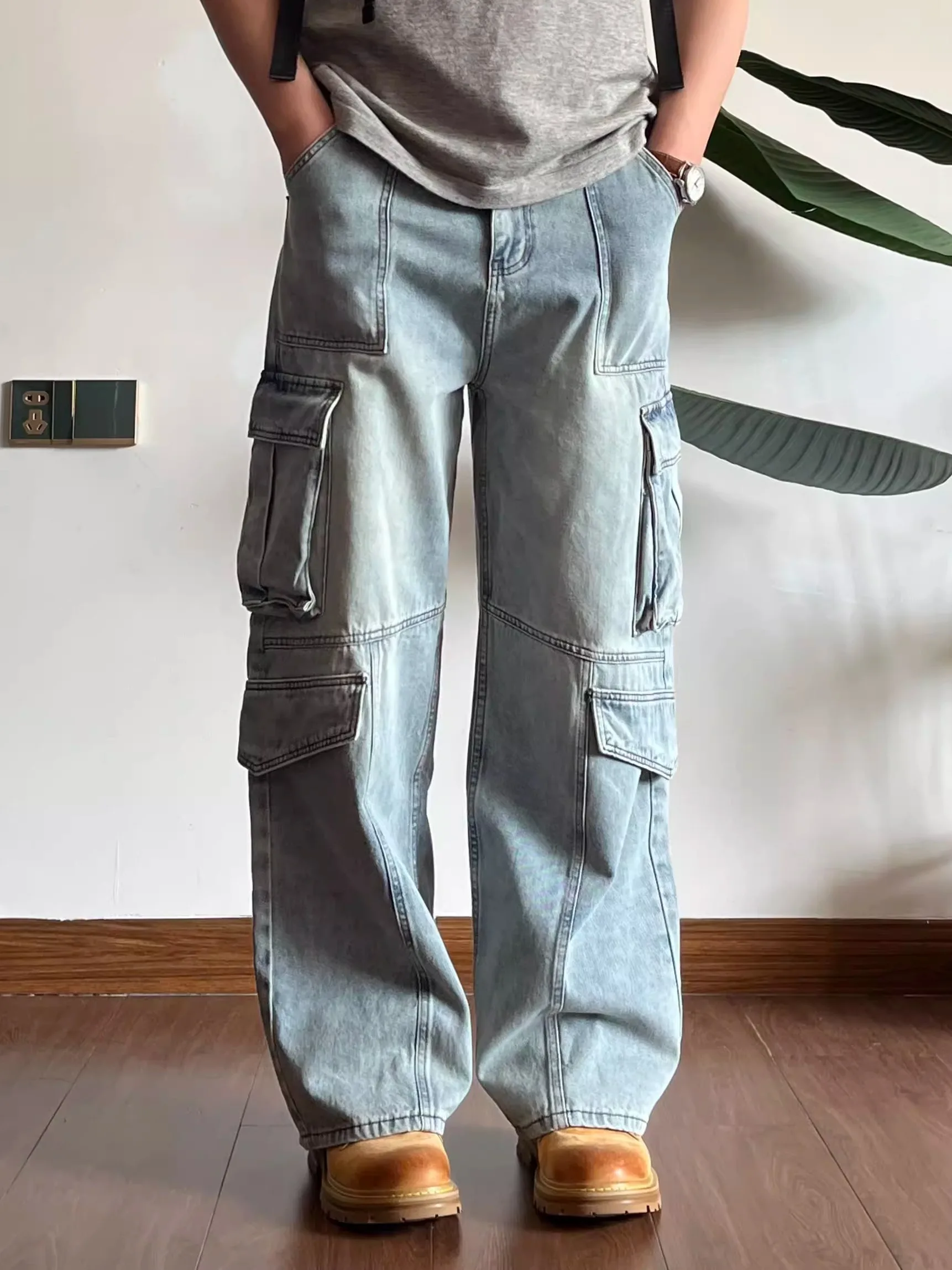 

Ретро-джинсы в американском винтажном стиле, широкие, свободные, унисекс, для повседневной носки и работы, в пол