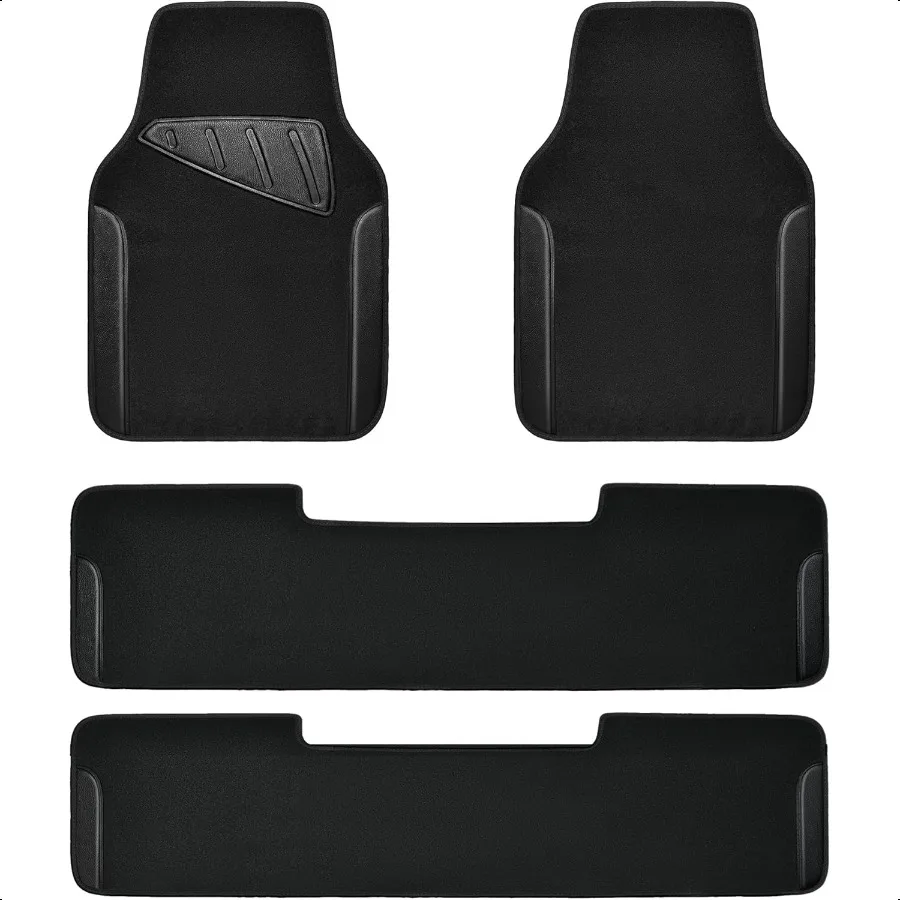 

Waterproof Universal Faux Leather 3Row Car Floor Mats Black Car Mats Fit for SUV sedans Trucks Set of Vehicles Car Carpet with