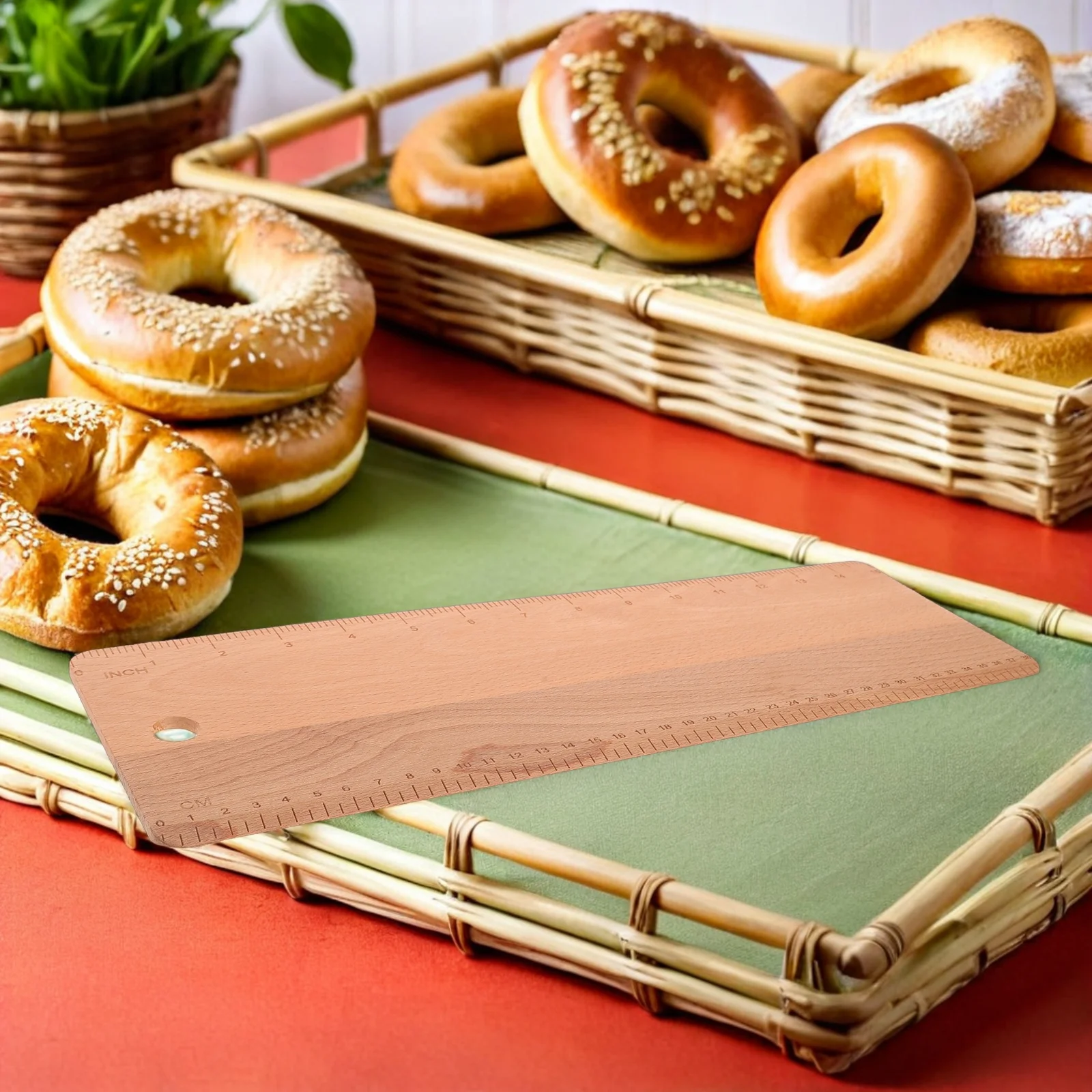 

15 Inch Wooden Baguette Flipping Board Dual Scale Bread Transfer Peel for Baking Loaves Shape Preservation Baguette Peel