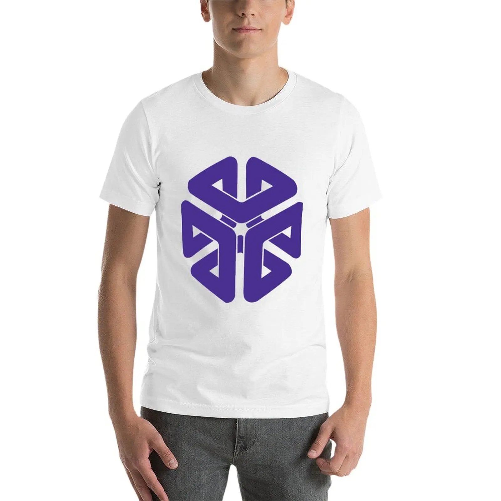 تي شيرت قطن - شعار سيليكون أرجواني (SGI) تي شيرت برسومات رجل مكعب أساسي تي شيرت #3