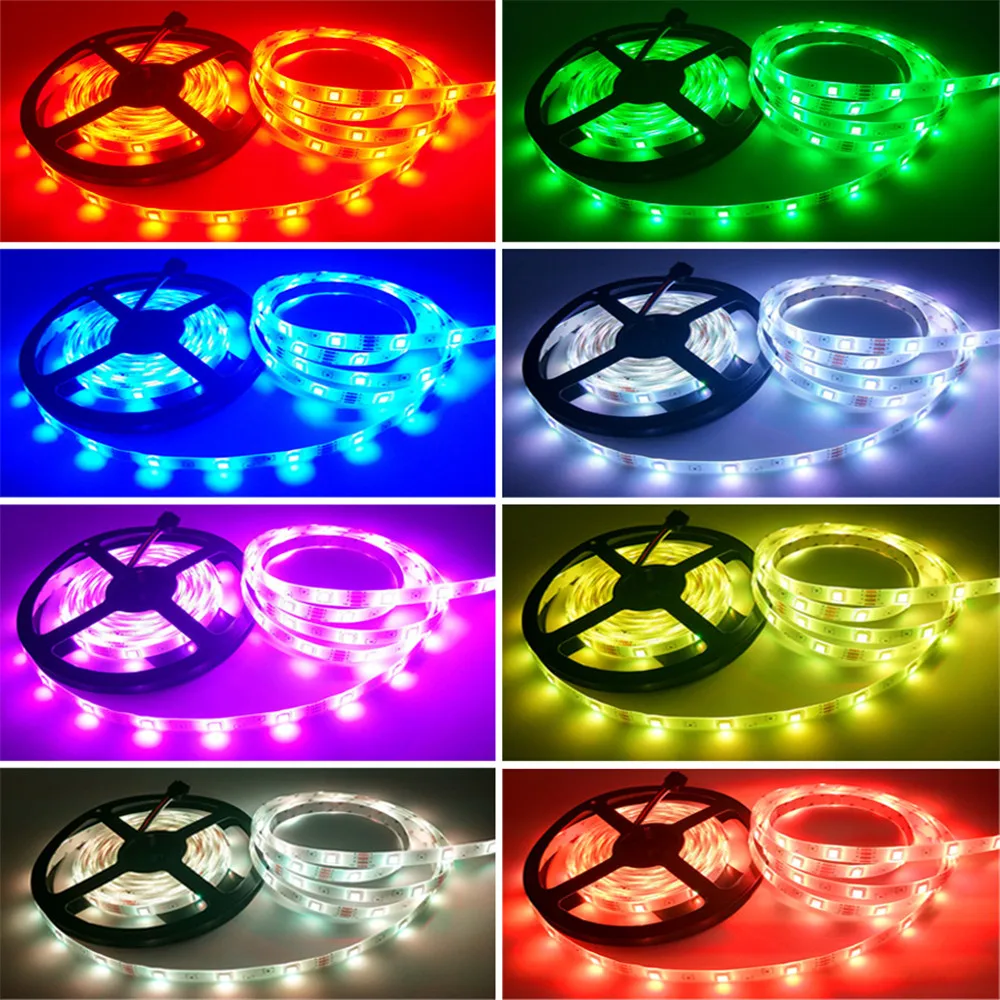 Tira de luces led con bluetooth y usb, iluminación flexible rgb de 5v, 1M, 2M, 3M, 5M, SMD 5050 para HDTV, lámpara de neón impermeable