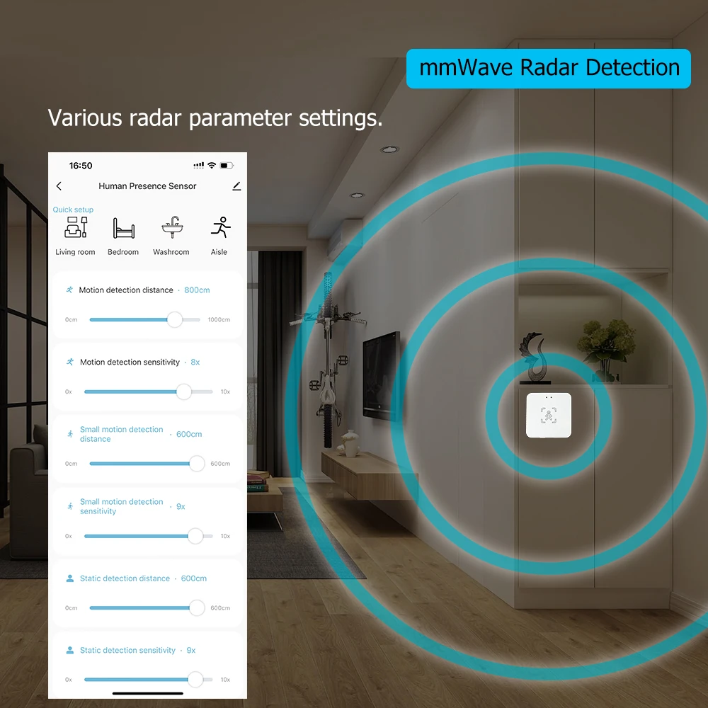 Mini ZigBee 3.0/Wifi mmwave menschliche Präsenz Sensor Radar Bewegungs bewegung mit Beleuchtungs stärke Detektor 110/220V Tuya Smart Life DIY