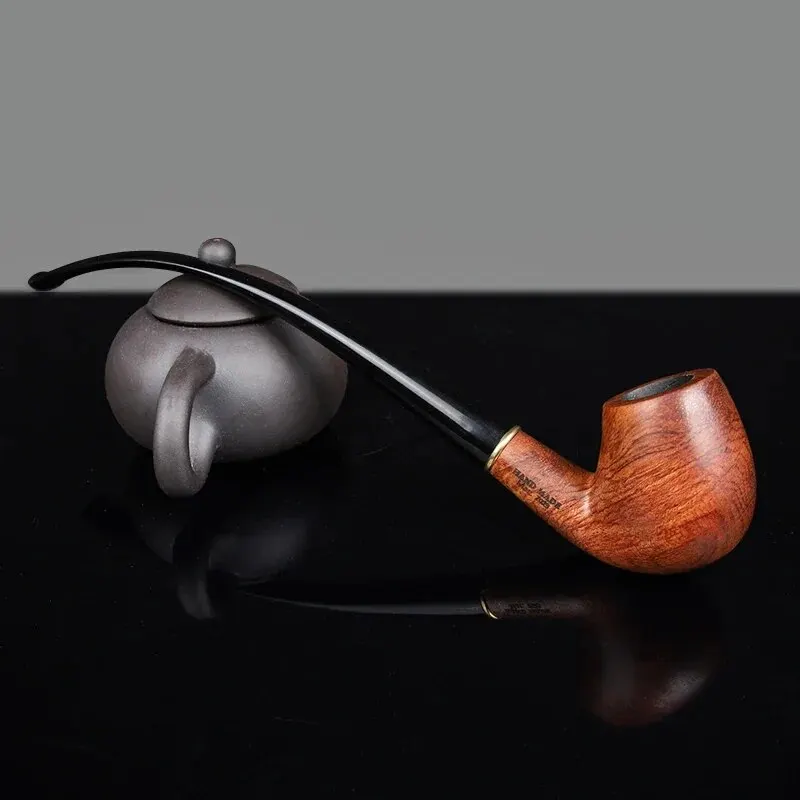 2 in 1 Long Rosewood Tobacco Pipe With Gift Box Churchwarden Smoking Pipe Reading Imitation Marble Rosewood Wood For Men\'s Gift