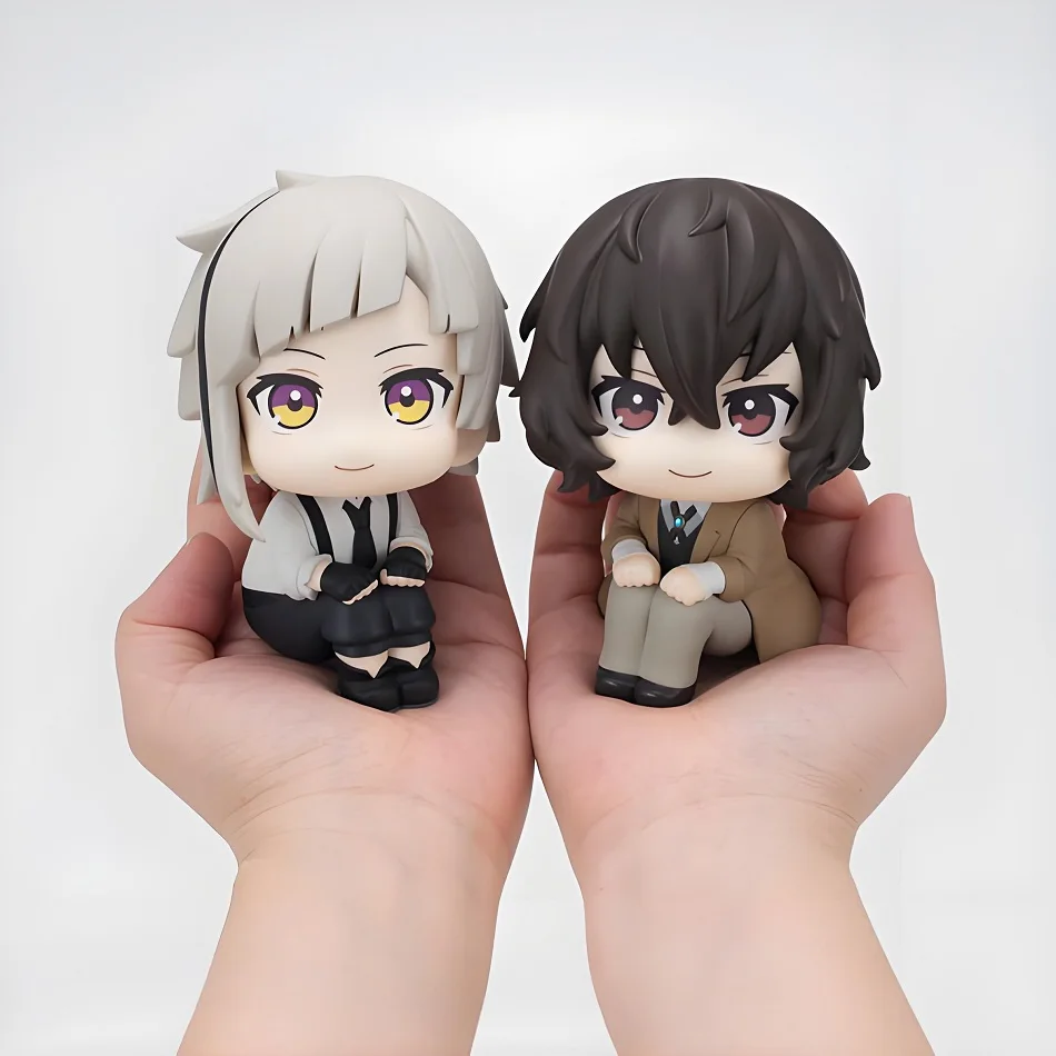 0cm Bungo Stray Dogs Look Up Anime Figure Nakajima Atsushi Dazai Osamu Q Version PVC Collectible Desk Decor Birthday Toy Gift - view 6