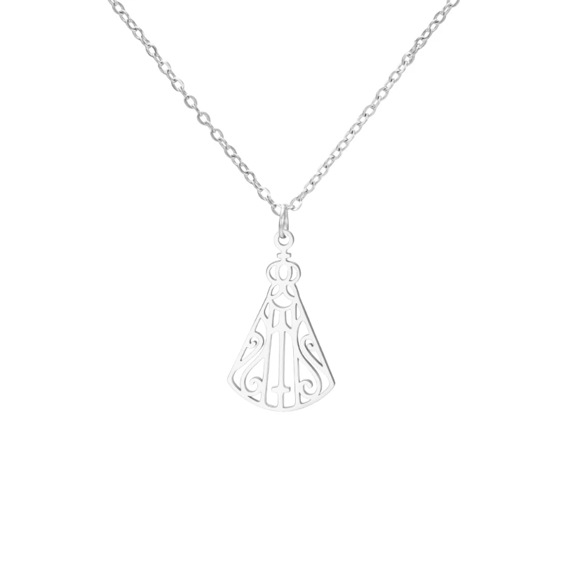HXBF Openwork Necklace with a Clean, Polished Stainless Steel Appearance