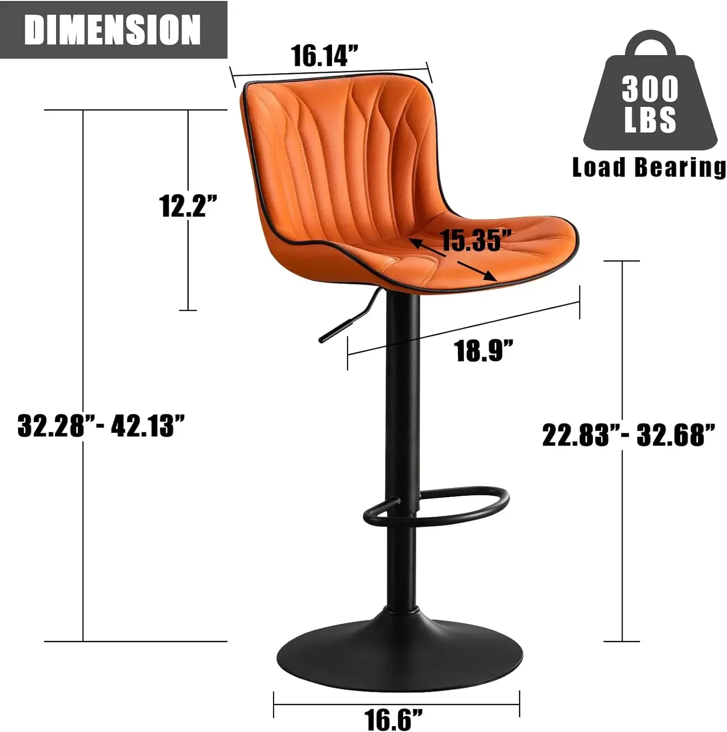 Bangku bar lapis kain tinggi meja modern dapat disetel kursi bar berputar