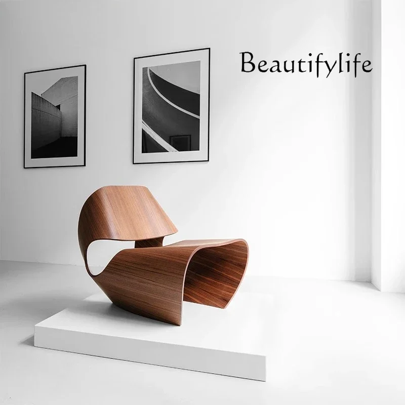

X Nordic Designer Backrest Acrylic New Chair FRP Crystal Imitation Wood Grain Stool Sales Office