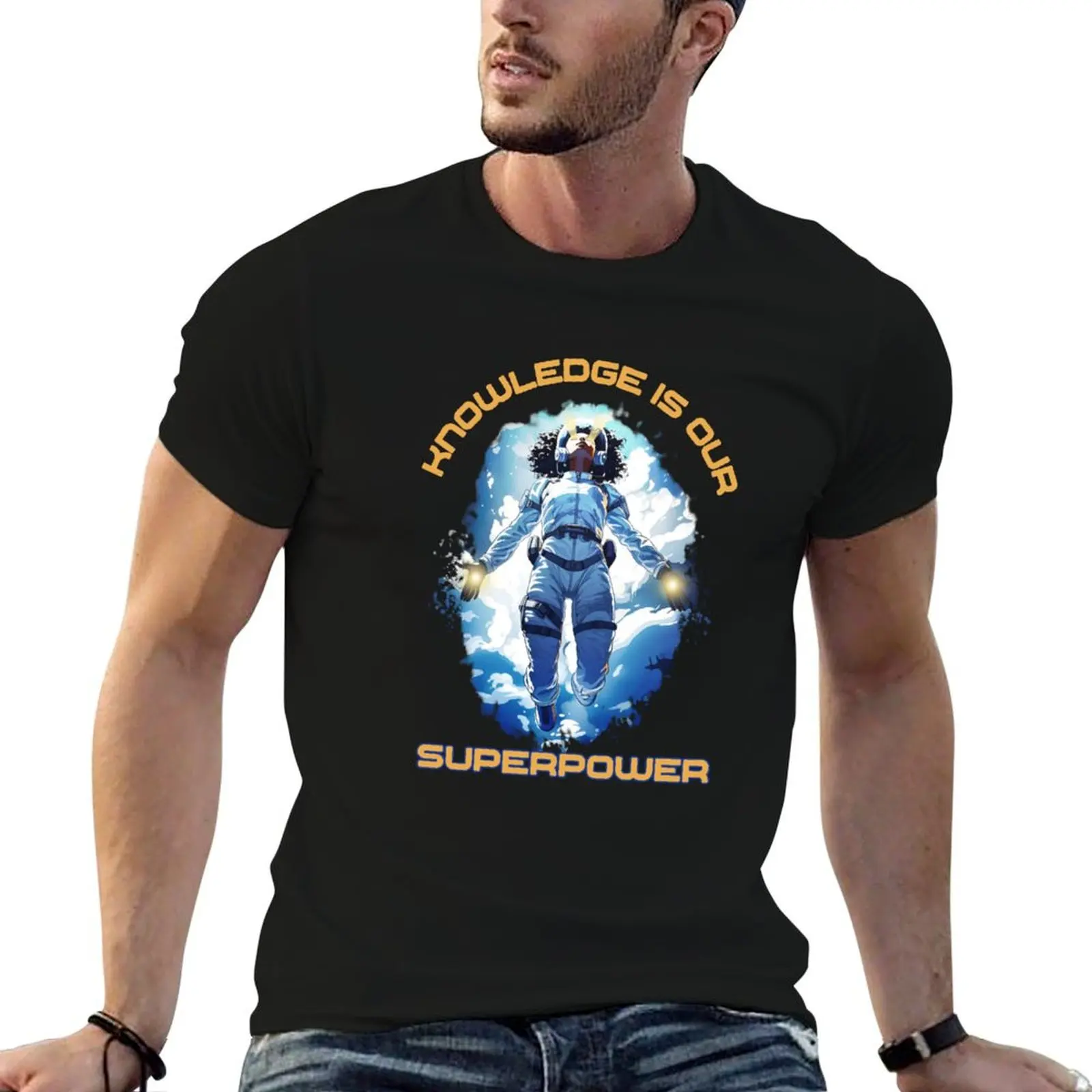T-shirt léger de vacances avec la phrase « Le savoir est notre super-pouvoir »