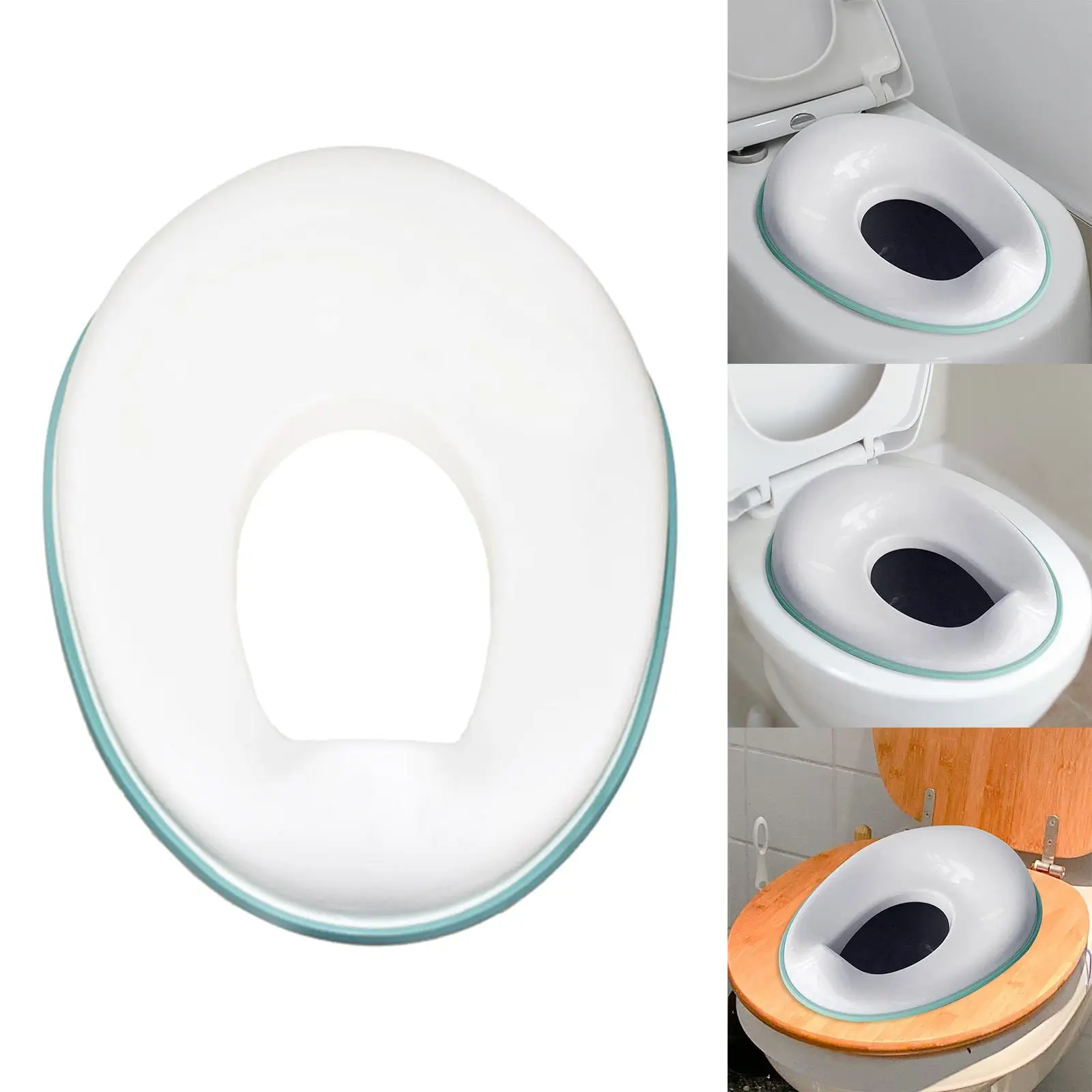 Kursi Latihan untuk Anak Laki-Laki dan Perempuan, Cocok untuk Kloset Bulat & Oval S, Anti Selip dengan Pelindung Cipratan, Memiliki