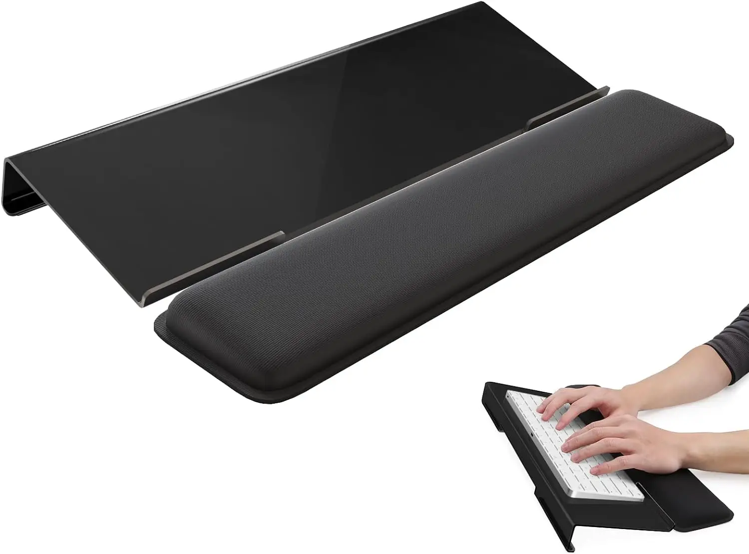 

Computer Keyboard Stand,Ergonomic Keyboard Wrist Rest with Anti-Slip Base, Comfortable Keyboard Holder with Wrist Pad