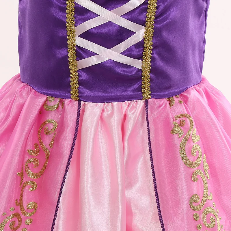 Rapunzel Dress for Girls Kids Summer Tangled Costumes Fancy Princess Dress Children Birthday Carnival Halloween Party Clothes