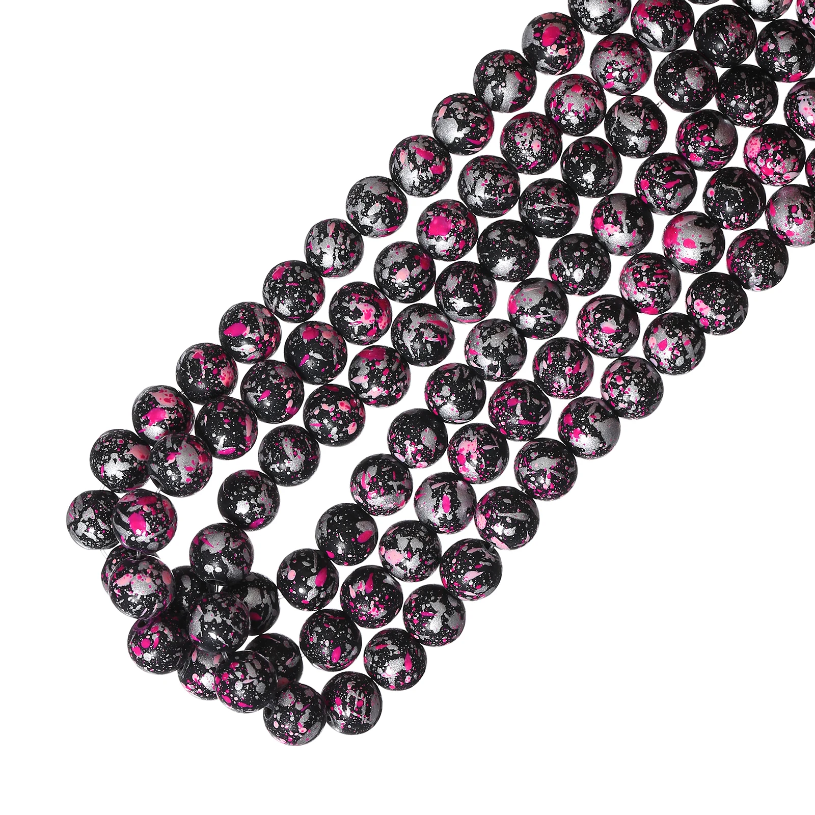 240pcs 10mm Glass Beads Imitating Volcanic Stone for DIY Bracelet Bangle Making 24 Sorts of Colors Could To Choose