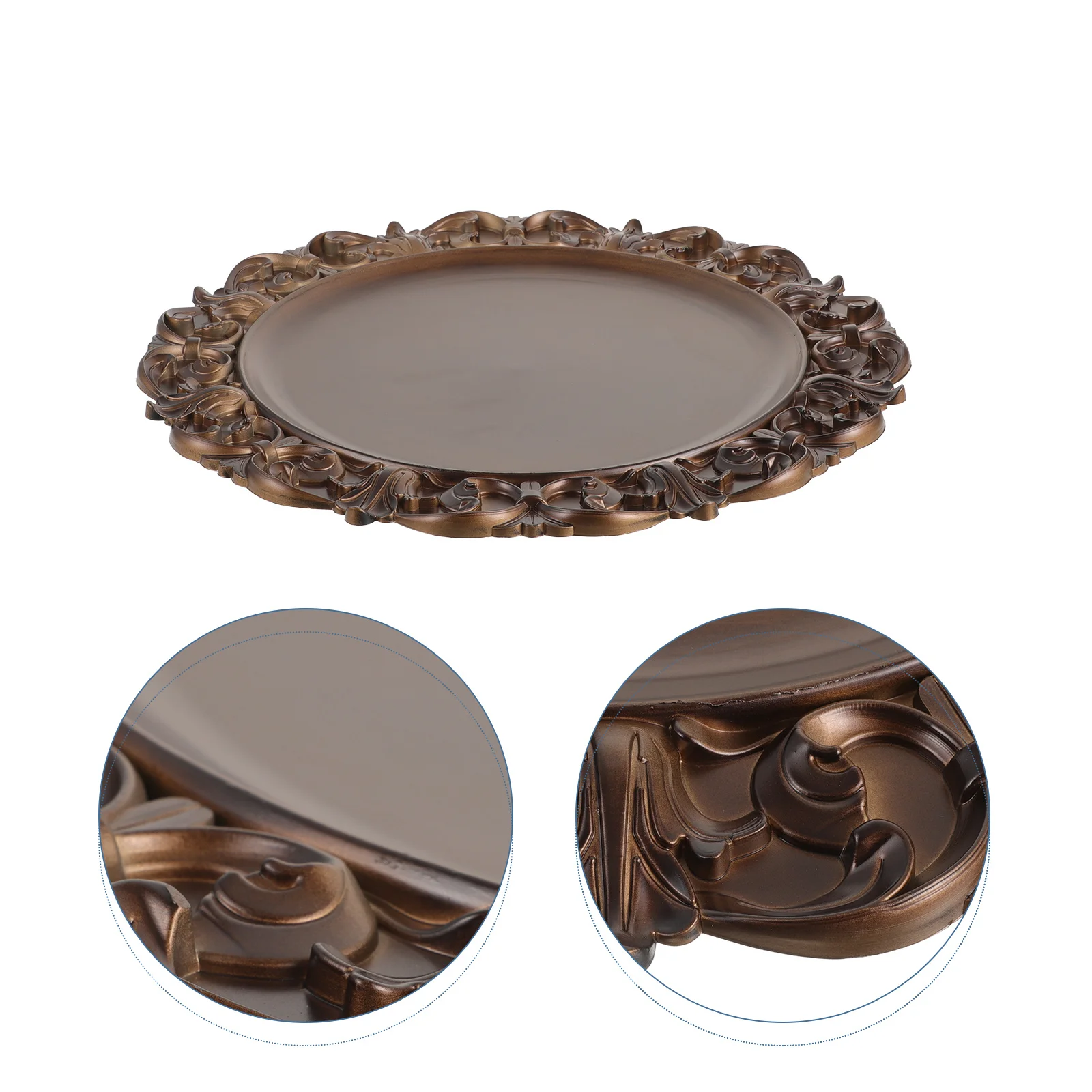 

Vintage Carved Tray Retro Dessert Plate Cake Snack Food Serving Dish Farmhouse Decorative Plate Dinner Holder Appetizer