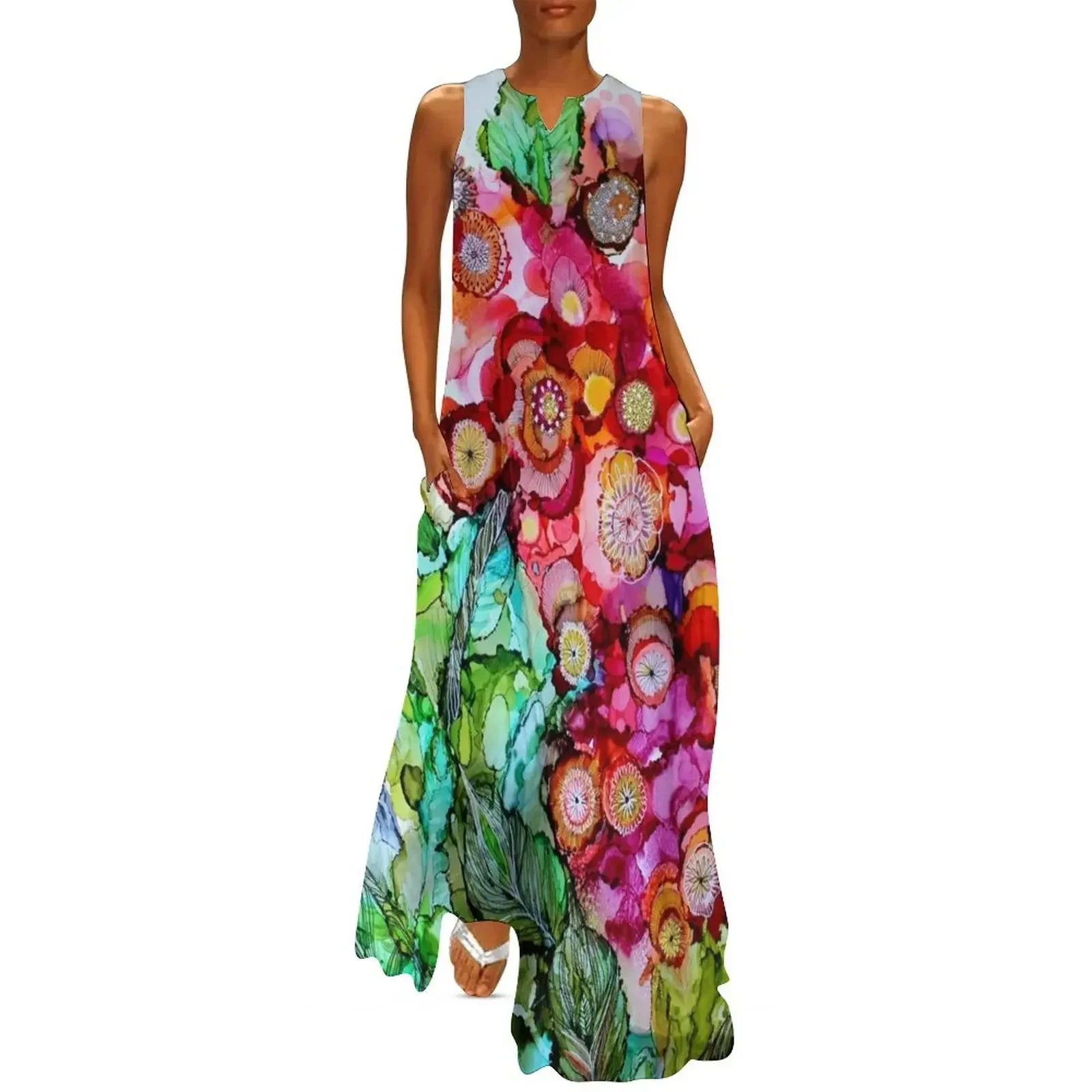 

Flowers for you Long Dress women's summer clothing 2025 women's summer dress 2025 beach dress summer women's 2025