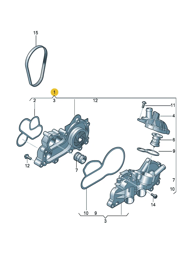 BOICY Engine Cooling Water Pump Assembly For Golf Jetta Polo A1 A3 Octavia 04E121600AD 04E121600AL 04E121600AA 04E121600CN