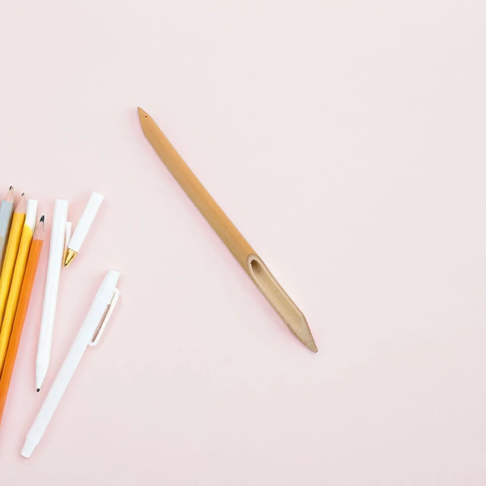 Pluma de inmersión de bambú, herramienta de escritura de caligrafía tibetana resistente a la deformación, Ideal para uso a largo plazo, 2 uds.