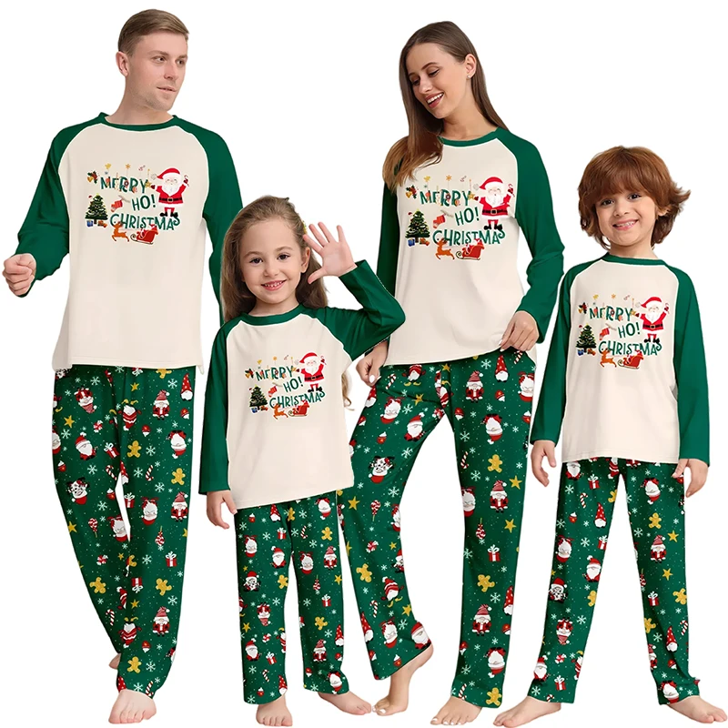 

New Year Whole Family Matching Christmas Pajamas Mom Dad Sibling Couple Look Pajama Xmas Baby Romper Children's Clothing Sets