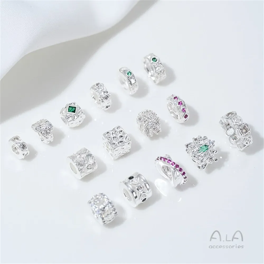 Sterling Verzilverd Zirkoon Partitie Slangvormige Beadproof Vierkante Kraal Vat Passepartout Hanger Diy Sieraden Accessoires