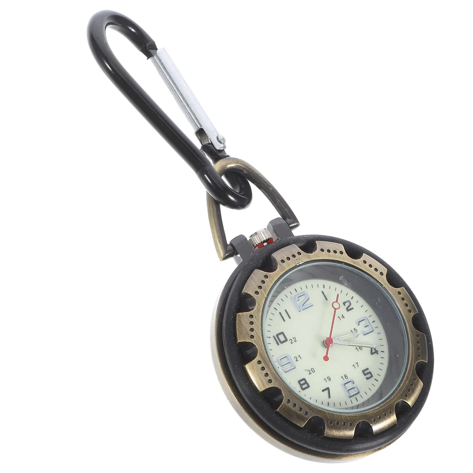 Outdoor Pocket Watch Carabiner Clip Mini Size Portable Hanging Buckle Backpack Clip Mountaineering Watch Glow in The Dark