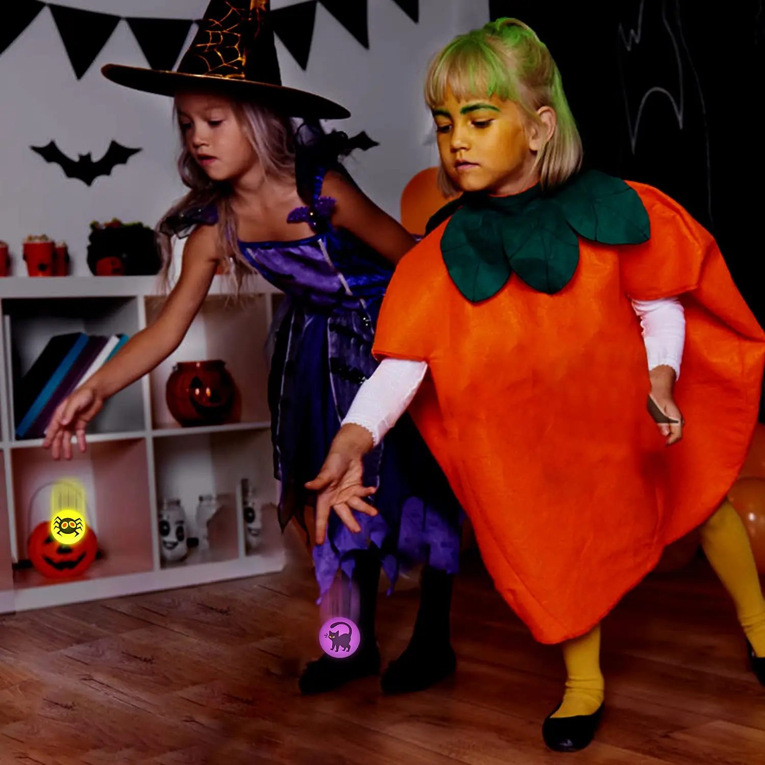 72 bola pantul Halloween menyala dalam gelap, 8 desain Halloween-mainan bola mata untuk anak-anak, perlengkapan pesta Halloween, hadiah kelas sekolah