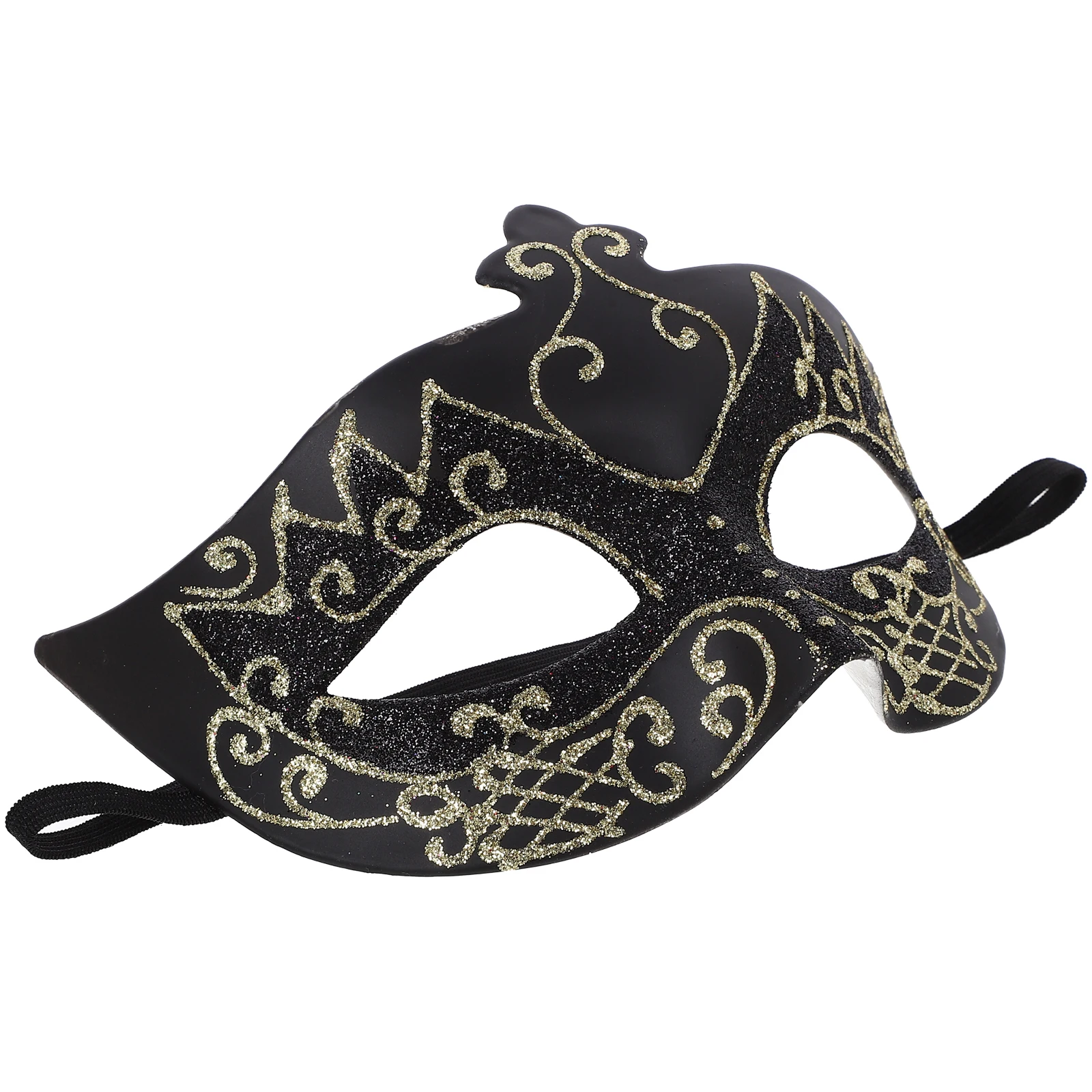 

Gold Mask Black Half Face Masquerade Carnival Costume Props Halloween Party Stylish Cool Design Lightweight Comfortable