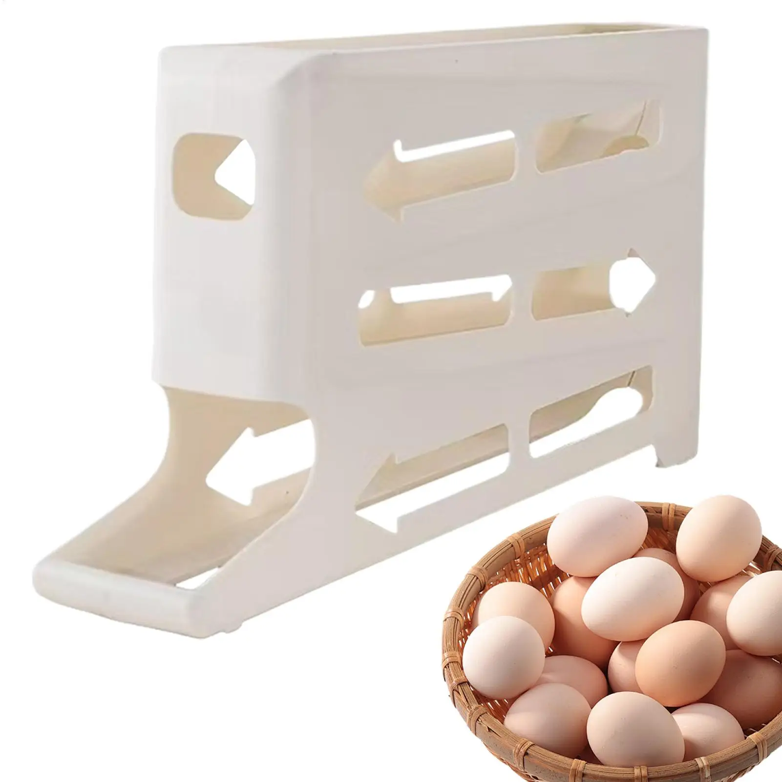 

Refrigerator Egg Storage Box 4 Tier Rolling Egg Holder Dispenser Kitchen Automatic Scrolling Egg Holder Kitchen Egg Shelf