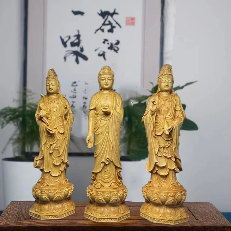 

Natural Solid wood Sculpture Guanyin, Buddha Tathagata Statue ,Chinese Buddhist Figures Home Room Office Feng Shui Statues