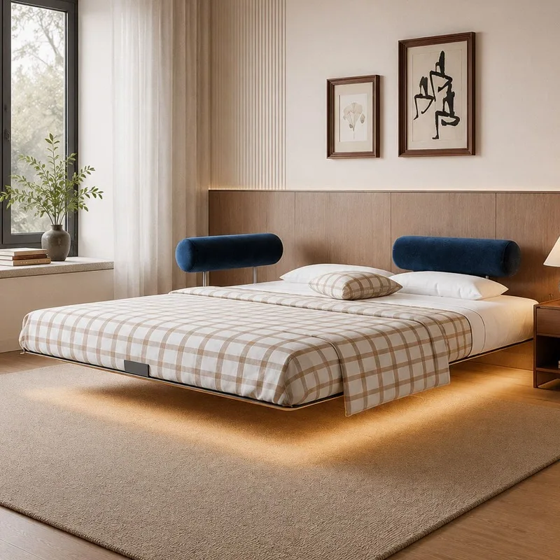 Suspended bed Carbon steel bed Tatami flush double bed