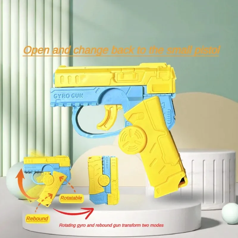 Mini Gravity Rotating Gyro Reloading Gun Carrot Gun Pendant Children Decompression Toy Desk Toy