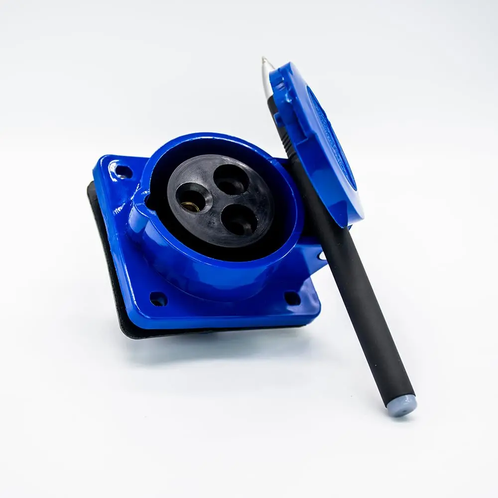 16A IEC60309 3-Pin 220V-250V 2P+E IP44 CEE Panel Industrial Mounting Angle Socket for Electrical Engineering