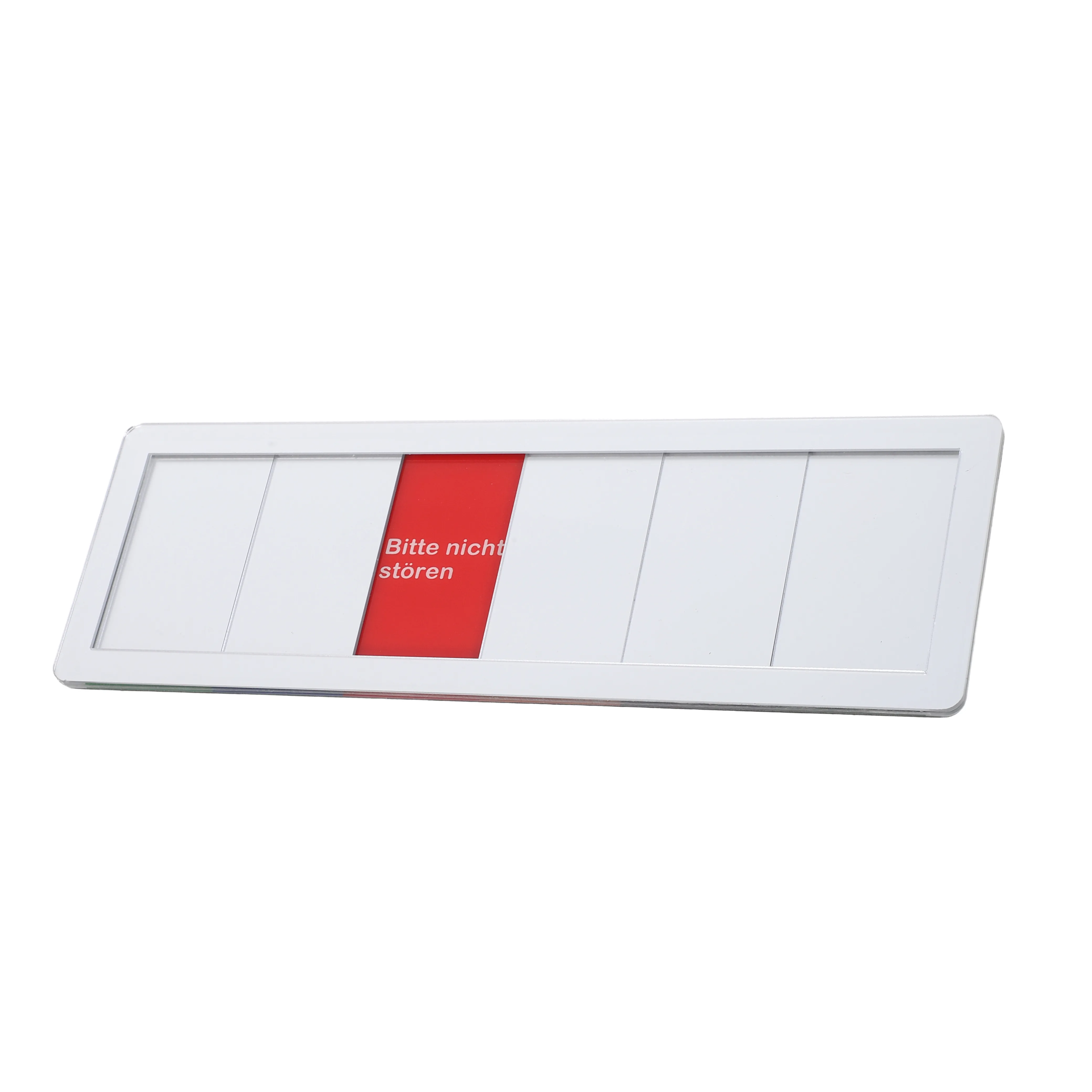 Acrylic Office Door Status Sign with Silver Frame Vibrant Colors Slide Indicator for Meeting in Progress Do Not Disturb Home