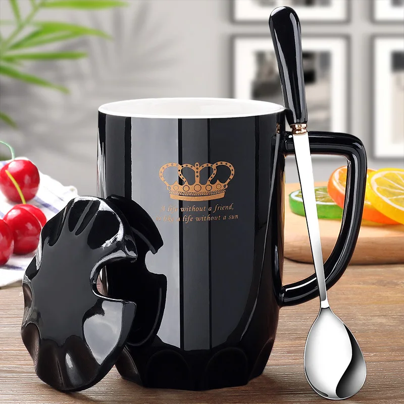 

Mark Cup with a spoon creative simple couple home trend coffee cup gifts