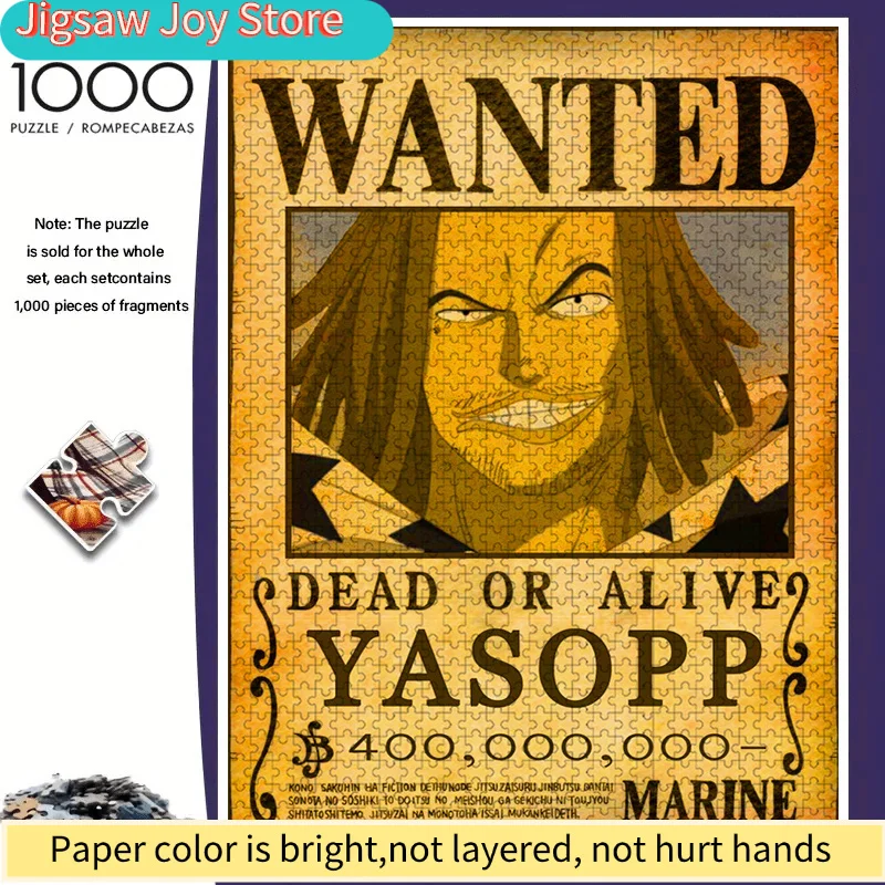 

Moving Forward Together Yasopp Wanted Puzzles - Vivid Anime Character Designs, Challenging And Fun Family Activities, Large C