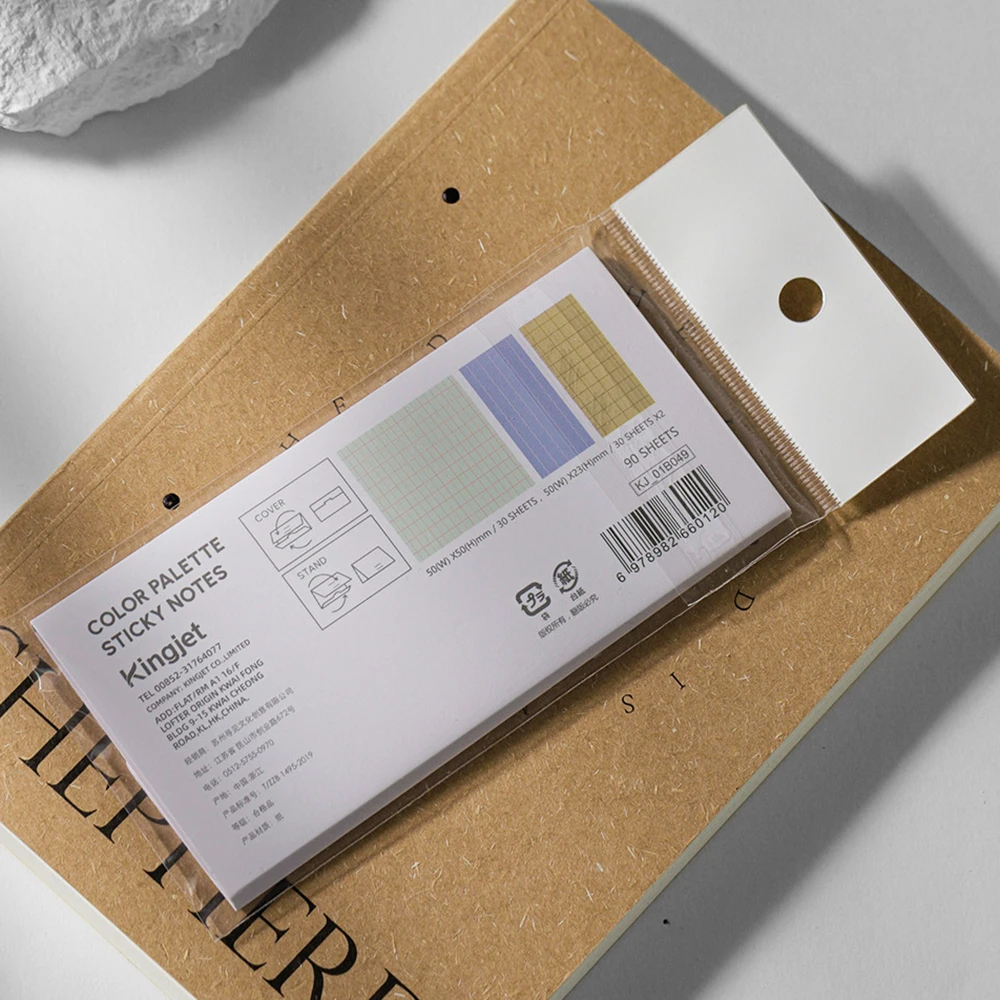Memo desk calendar style sticky notes, ledger decoration classification index stickers, multi-color checkered sticky notes