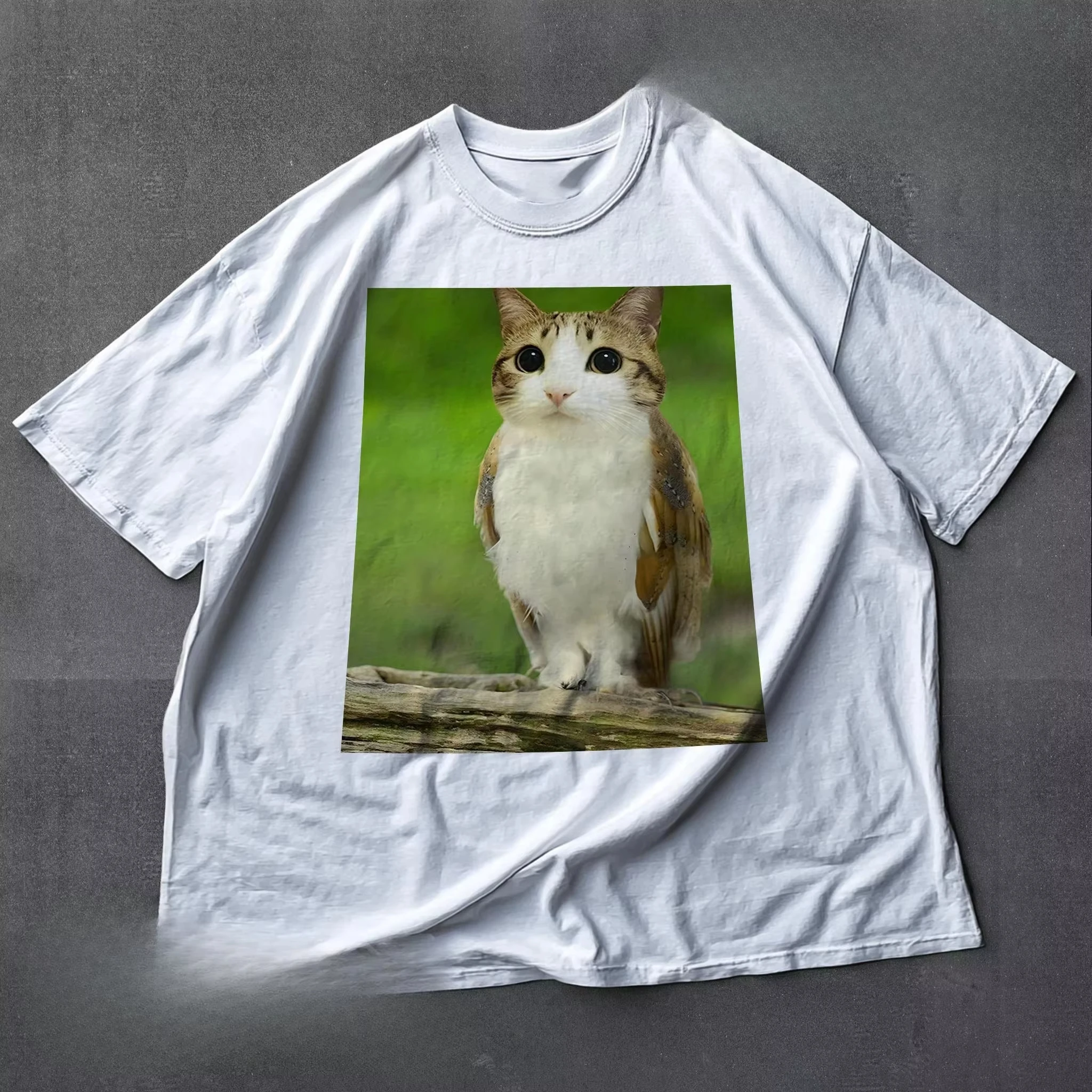 Meowl Meme Cat Tshirt Funny Cat Meme Shirt Cat and Owl Brainrot Meowl Tee Unhinged 90s Kitten Tee Funny Graphic Shirt Unisex top