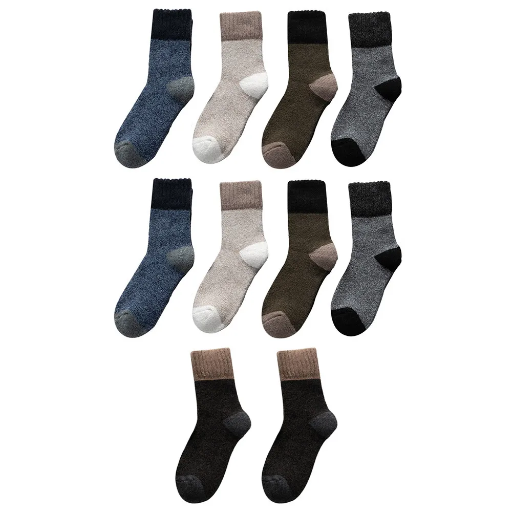 

5Pairs Warm Fleece-Lined Men Socks Breathable Thick Winter Hiking Outdoor Sports Socks for Cold Weather Protection Comfort