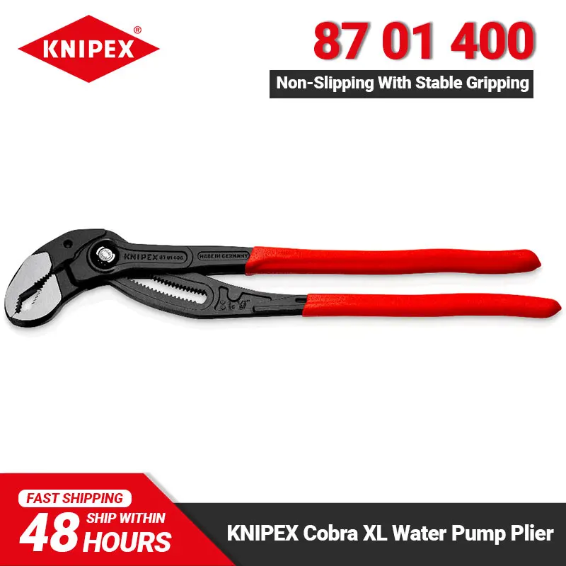 

KNIPEX 87 01 400 Cobra XL Pipe Wrench and Water Pump Pliers with Box-joint Design 400mm Combination Pliers 61 HRC