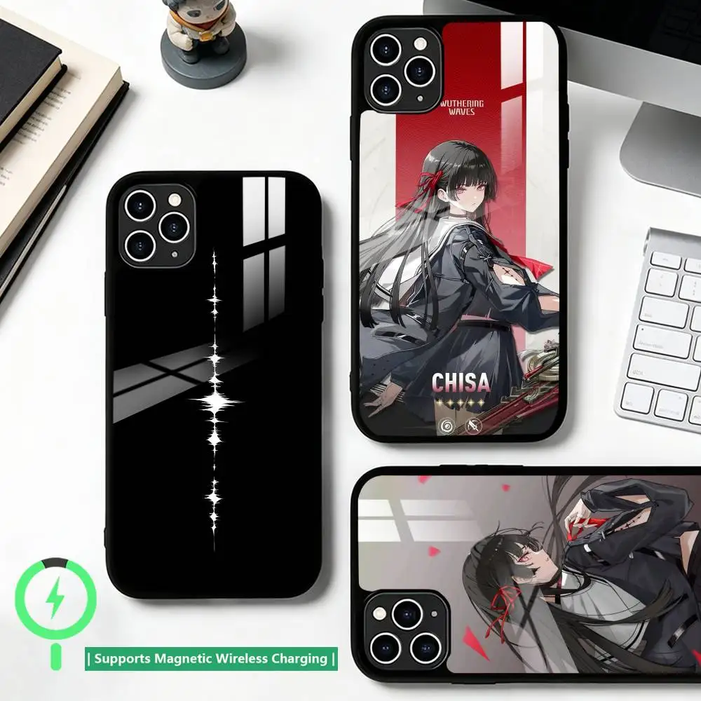 

Game wuthering waves C-Chisa Phone Case For iPhone17,16,15,14,13,12,11 Plus,Pro Supports Magnetic Wireless Charging