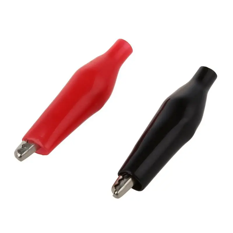 ABGG-40 Pcs Black Red Soft Plastic Coated Testing Probe Alligator Test Clip