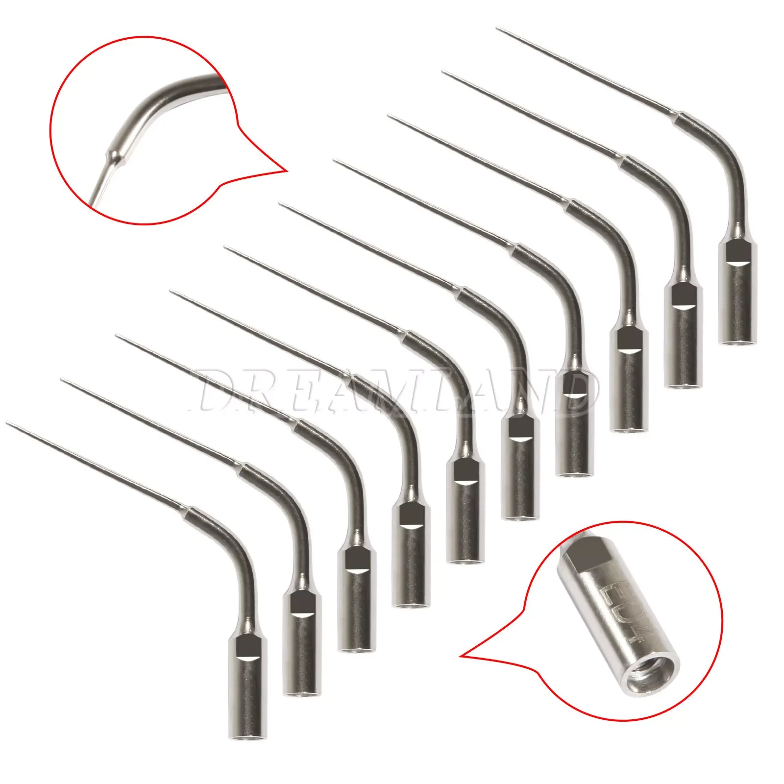 10pcs Dental Scaling Endo Scaler Tip ED4 Fit DTE Satelec Ultrasonic Scaler Handpiece