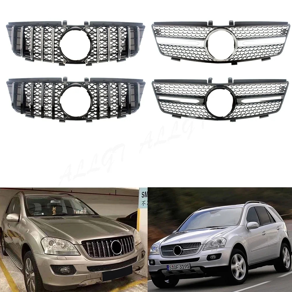 Front Racing Facelift Grilles Upper Cover For Mercedes-Benz W164 ML-Class ML280 ML320 ML350 ML420 ML500 2005 2006-2008