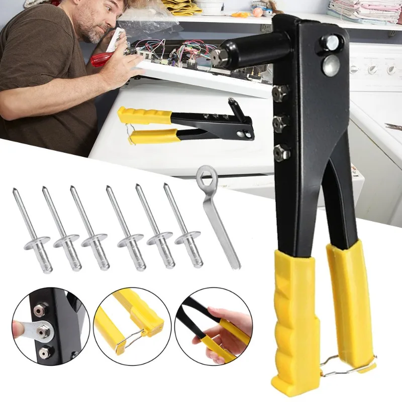 Juego de alicates para remaches de aluminio, 240 Uds., juego de remaches de mano, alicates para remaches ciegos, alicates para remaches Pop, herramientas automotrices DIY