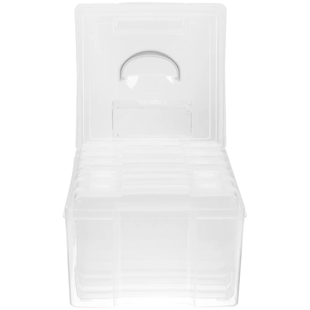 Photo Storage Box Household Case Greeting Card Organizer Photos Container Stamp