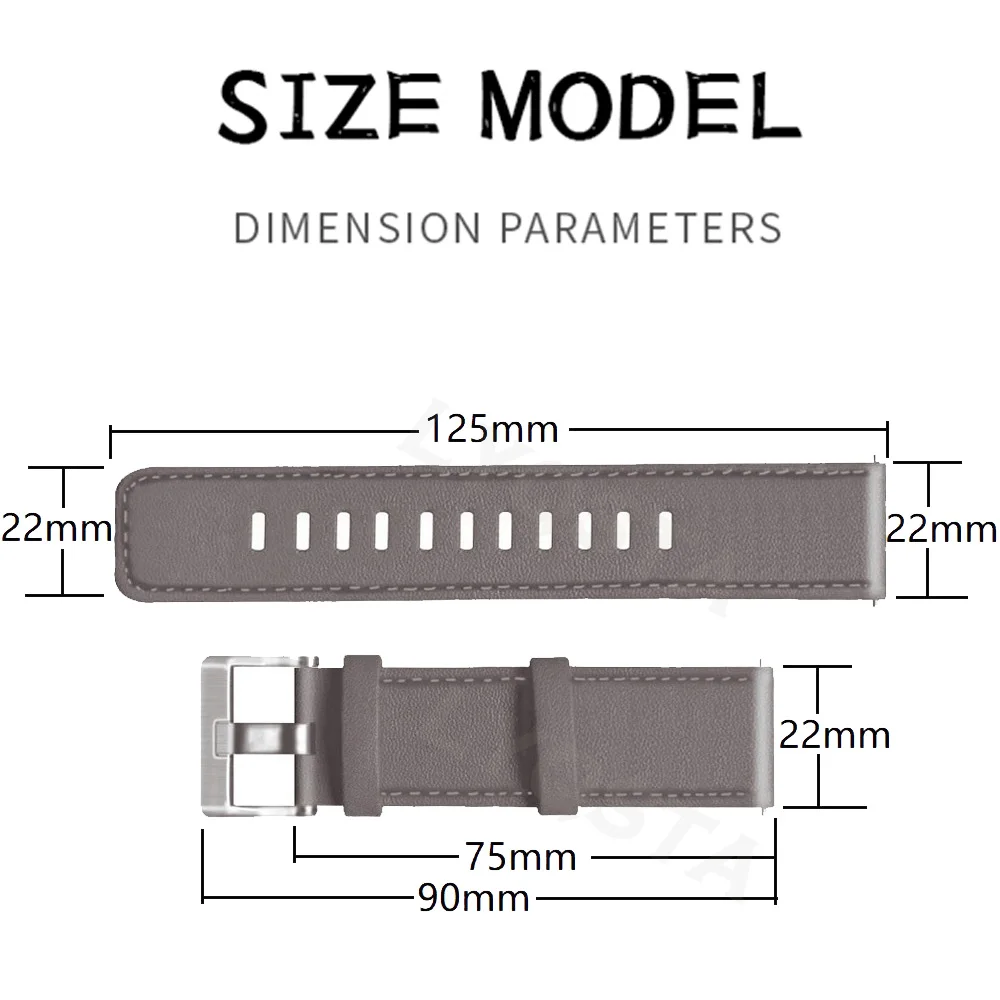 22mm Width Genuine Leather Strap For Huawei Watch 4 Pro Bracelet For Huawei Watch GT 3 Pro /GT3 SE GT 2 GT2 Pro 46mm Watchband