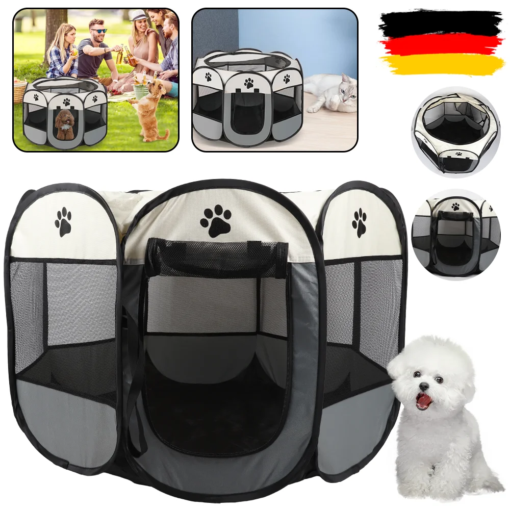 Portable Foldable Cat Tent Cat House Outdoor Travel Pet Tent Cat/Dog Cage Octagonal Fence Pet Cage Easy Operation